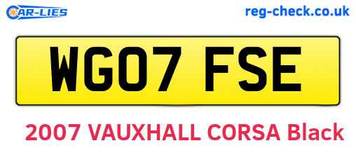 WG07FSE are the vehicle registration plates.