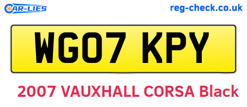 WG07KPY are the vehicle registration plates.