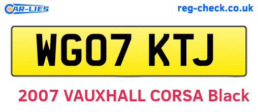 WG07KTJ are the vehicle registration plates.