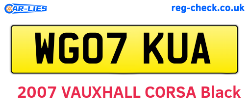 WG07KUA are the vehicle registration plates.