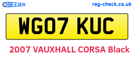 WG07KUC are the vehicle registration plates.