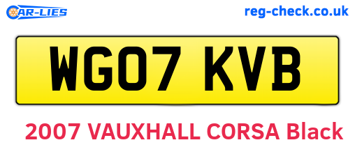 WG07KVB are the vehicle registration plates.