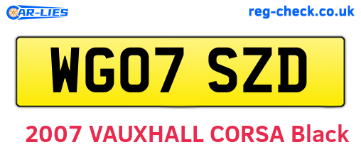 WG07SZD are the vehicle registration plates.