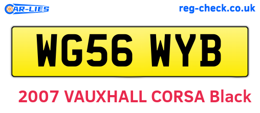 WG56WYB are the vehicle registration plates.