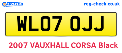 WL07OJJ are the vehicle registration plates.