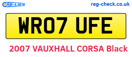 WR07UFE are the vehicle registration plates.