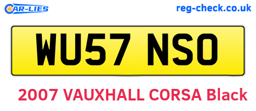WU57NSO are the vehicle registration plates.