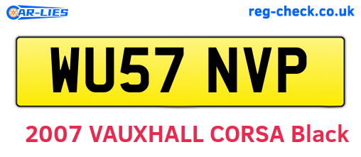 WU57NVP are the vehicle registration plates.