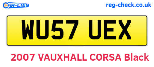 WU57UEX are the vehicle registration plates.