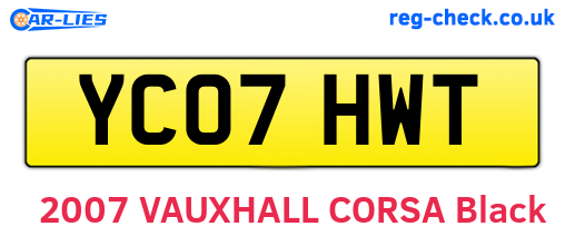 YC07HWT are the vehicle registration plates.