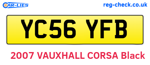 YC56YFB are the vehicle registration plates.