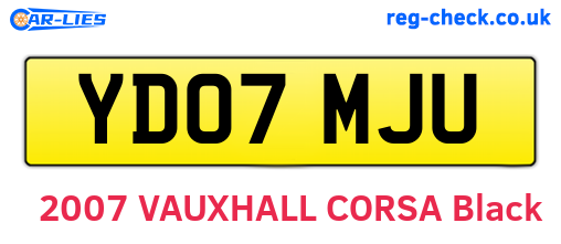 YD07MJU are the vehicle registration plates.