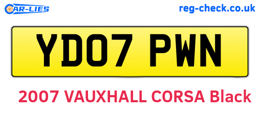 YD07PWN are the vehicle registration plates.