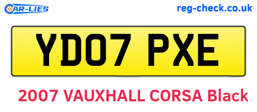 YD07PXE are the vehicle registration plates.