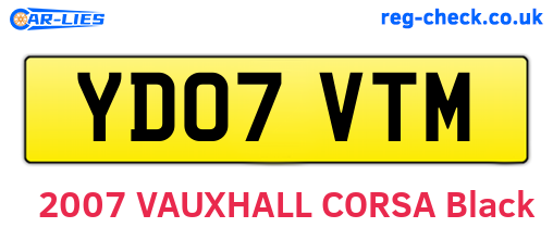 YD07VTM are the vehicle registration plates.