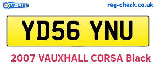 YD56YNU are the vehicle registration plates.
