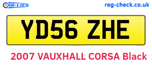 YD56ZHE are the vehicle registration plates.
