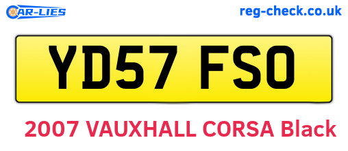YD57FSO are the vehicle registration plates.