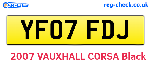 YF07FDJ are the vehicle registration plates.