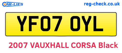 YF07OYL are the vehicle registration plates.
