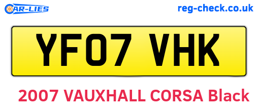 YF07VHK are the vehicle registration plates.