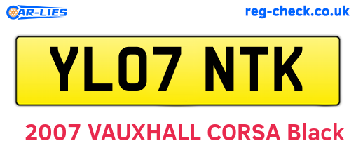 YL07NTK are the vehicle registration plates.
