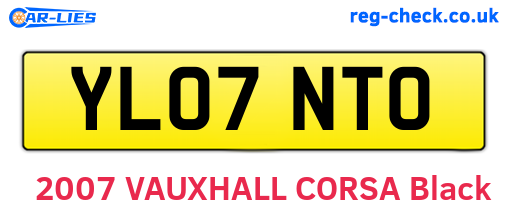 YL07NTO are the vehicle registration plates.