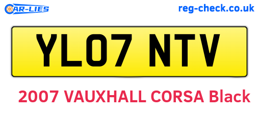 YL07NTV are the vehicle registration plates.
