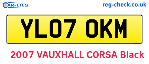 YL07OKM are the vehicle registration plates.