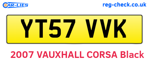 YT57VVK are the vehicle registration plates.