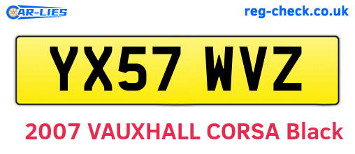 YX57WVZ are the vehicle registration plates.