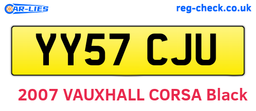 YY57CJU are the vehicle registration plates.