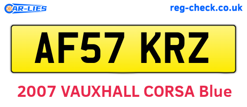 AF57KRZ are the vehicle registration plates.