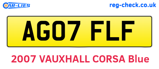 AG07FLF are the vehicle registration plates.