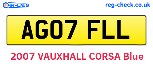 AG07FLL are the vehicle registration plates.