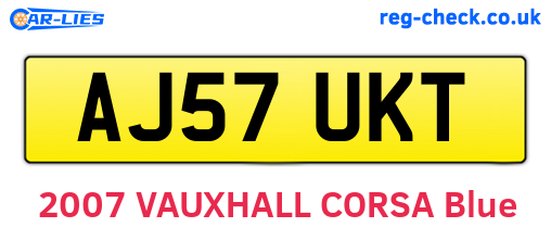 AJ57UKT are the vehicle registration plates.