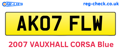 AK07FLW are the vehicle registration plates.