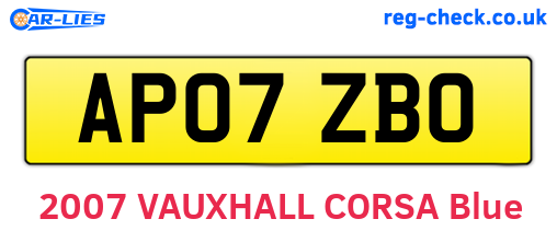 AP07ZBO are the vehicle registration plates.