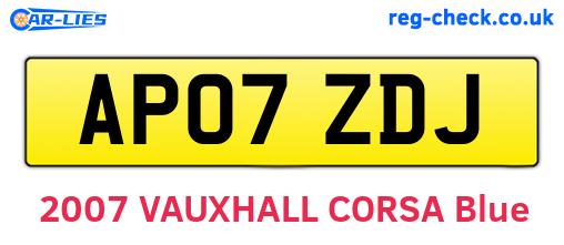 AP07ZDJ are the vehicle registration plates.