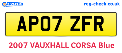 AP07ZFR are the vehicle registration plates.