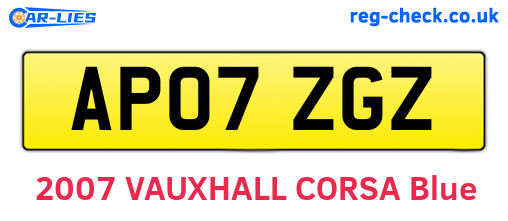 AP07ZGZ are the vehicle registration plates.