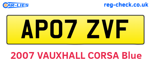 AP07ZVF are the vehicle registration plates.