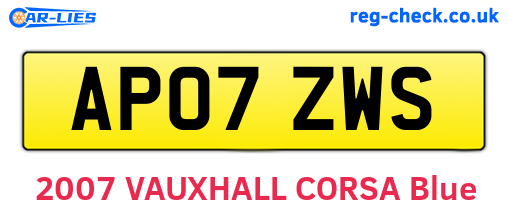 AP07ZWS are the vehicle registration plates.