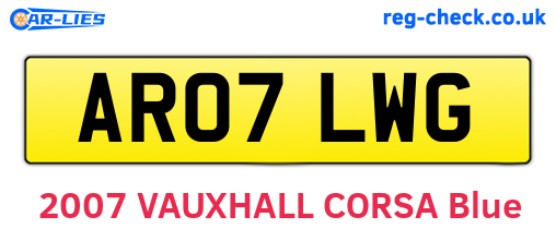 AR07LWG are the vehicle registration plates.