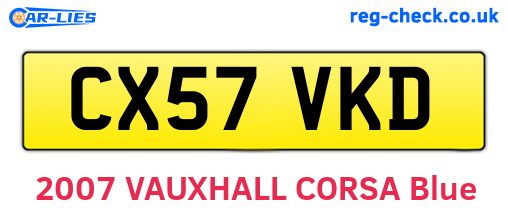 CX57VKD are the vehicle registration plates.