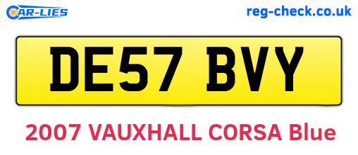 DE57BVY are the vehicle registration plates.