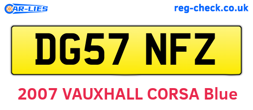 DG57NFZ are the vehicle registration plates.