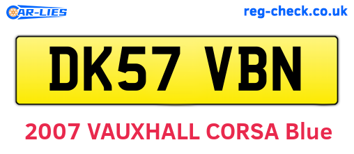 DK57VBN are the vehicle registration plates.