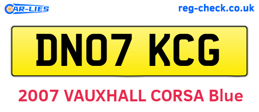 DN07KCG are the vehicle registration plates.