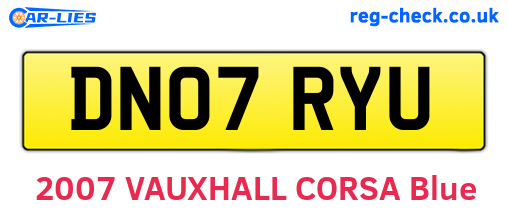 DN07RYU are the vehicle registration plates.
